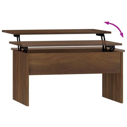 Sofabord 80x50,5x41,5 cm konstrueret træ brun egetræsfarve (OUTLET B)