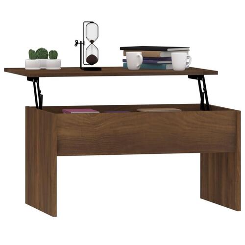 Sofabord 80x50,5x41,5 cm konstrueret træ brun egetræsfarve (OUTLET B)