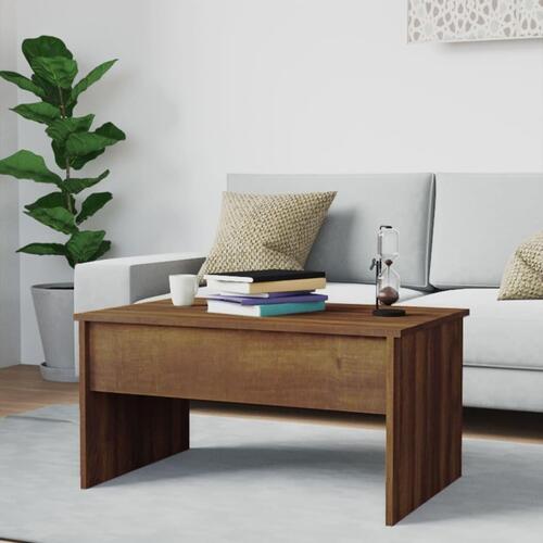 Sofabord 80x50,5x41,5 cm konstrueret træ brun egetræsfarve (OUTLET B)