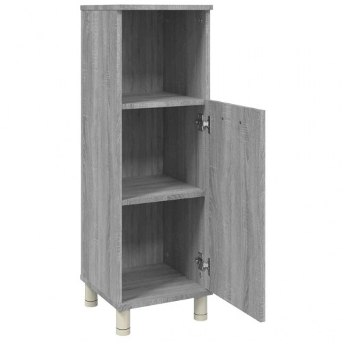 Badeværelsesskab 30×30×95 cm - konstrueret træ, grå sonoma-eg