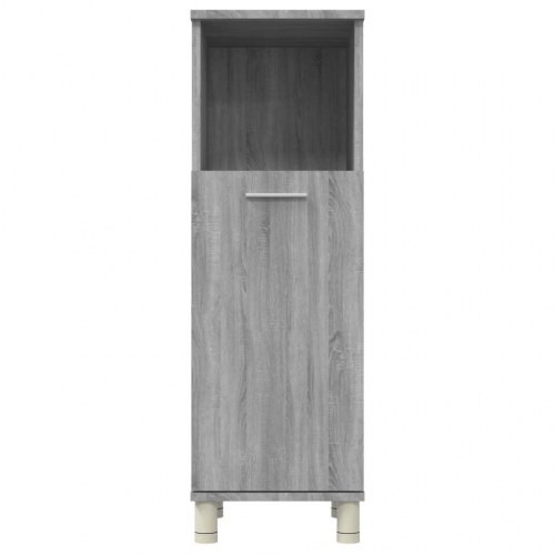 Badeværelsesskab 30×30×95 cm - konstrueret træ, grå sonoma-eg