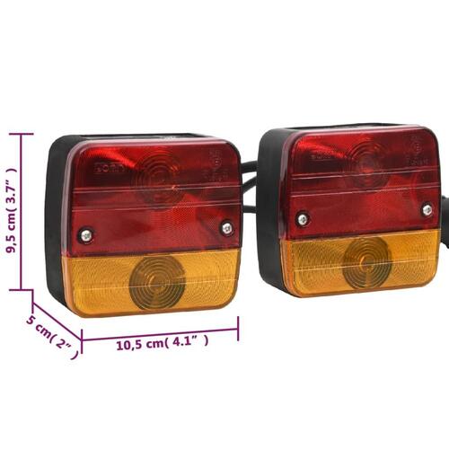 Trailerlygter 2 stk. 10,5x5x9,5 cm 12 V klassisk pære rød