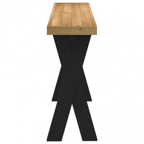 Konsolbord NOAIN X-formede ben 120x30x75cm massivt træ fyrretræ