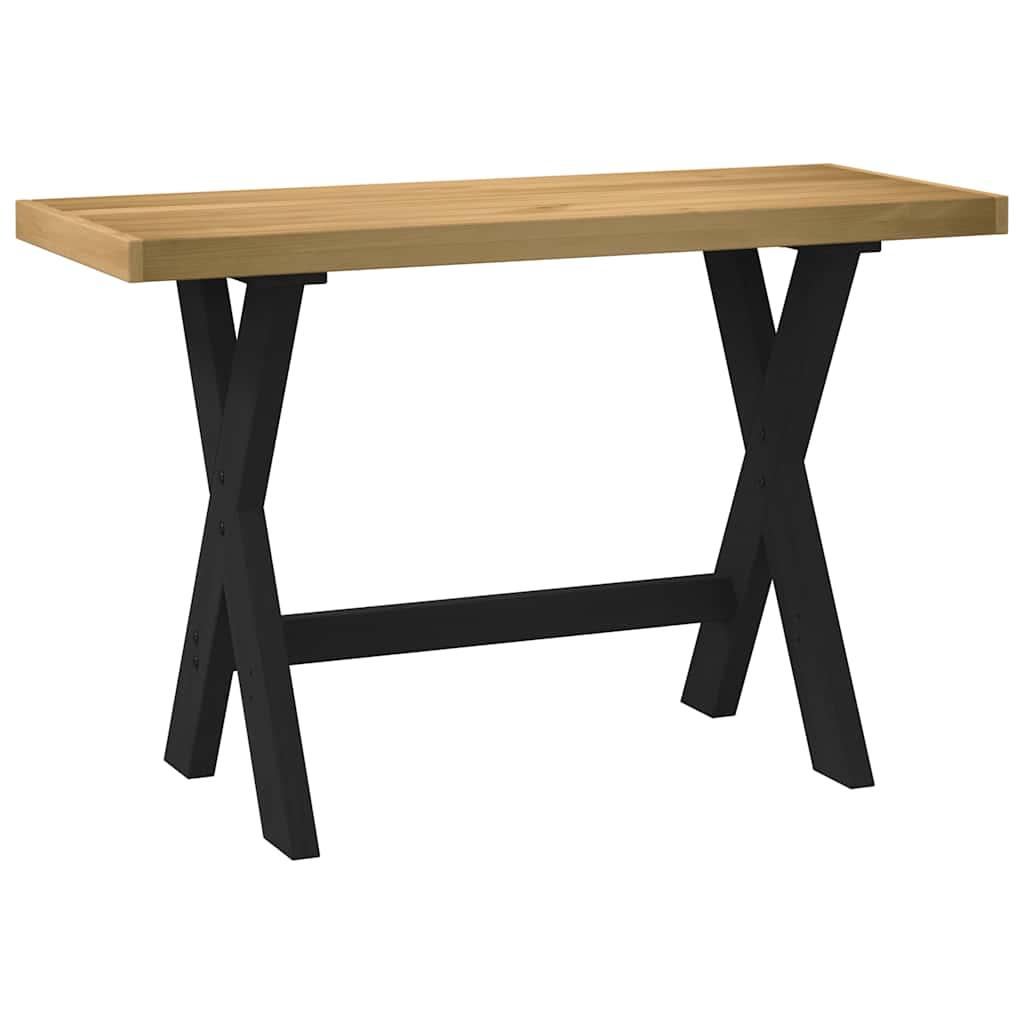 Skrivebord Noain X-formede Ben 120x50x75cm Massivt Træ Fyrretræ