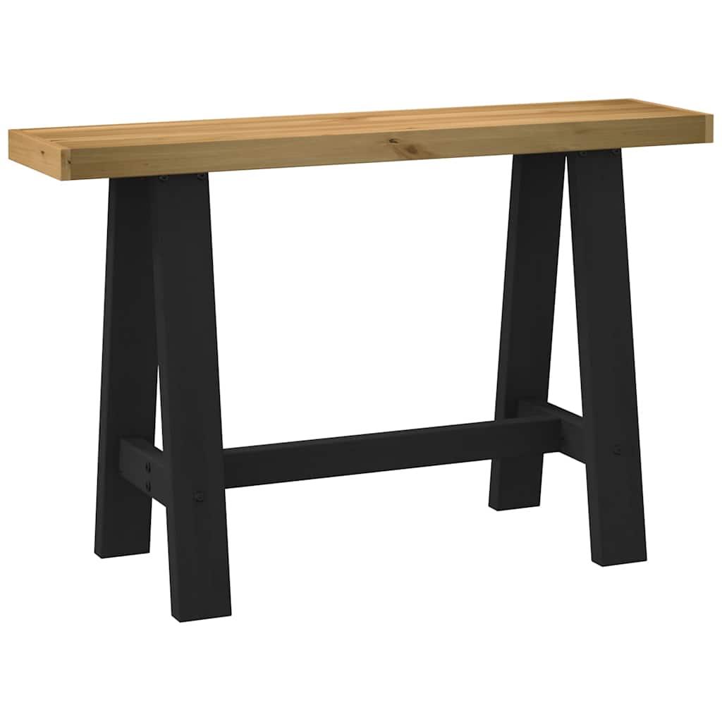 Konsolbord Noain Formede Ben 120x30x75cm Massivt Træ Fyrretræ
