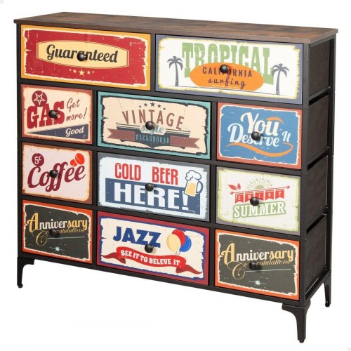 Max Home kommode Vintage - 103 × 98 × 30 cm, brun