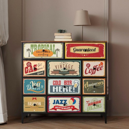 Max Home kommode Vintage - 103 × 98 × 30 cm, brun