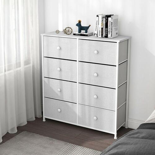 Max Home kommode - hvid, 80 × 81 × 30 cm, 8 skuffer
