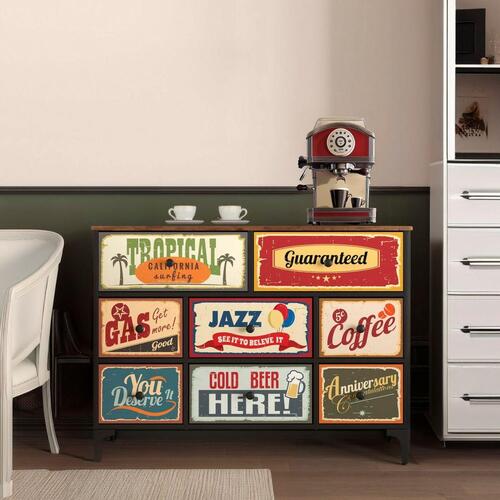 Max Home kommode Vintage - 103 × 77 × 30 cm, 8 skuffer