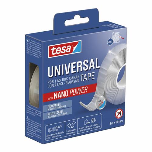 TESA dobbeltklæbende universaltape - gennemsigtig