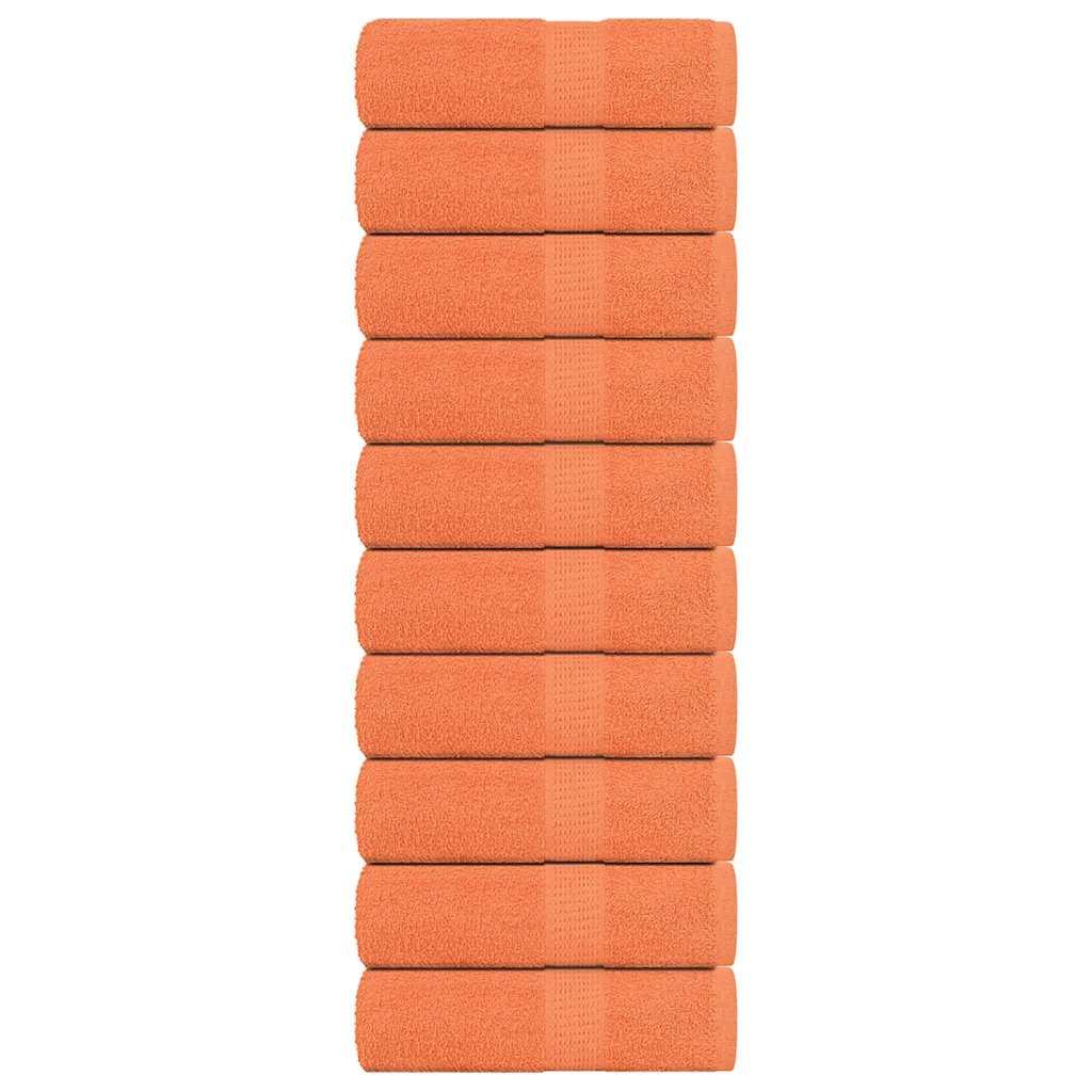 Gæstehåndklæder 10 stk. 30x50 cm 360 g/m2 100 % bomuld orange