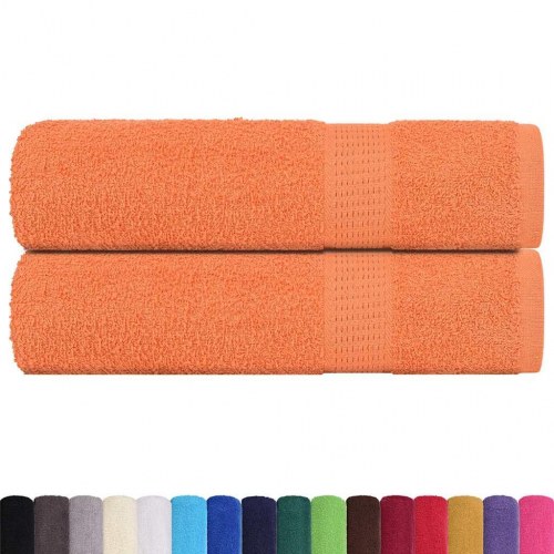 Badehåndklæder 2 stk. 100x150cm 360g/m2 100% bomuld orange