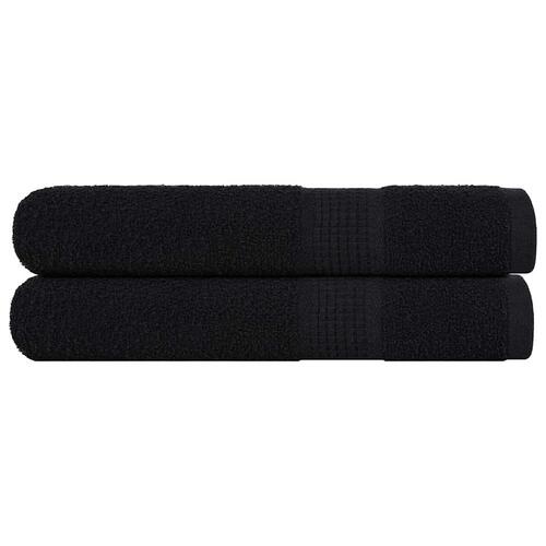 Håndklæder 2 stk. 100x200 cm 360 g/m2 100 % bomuld sort