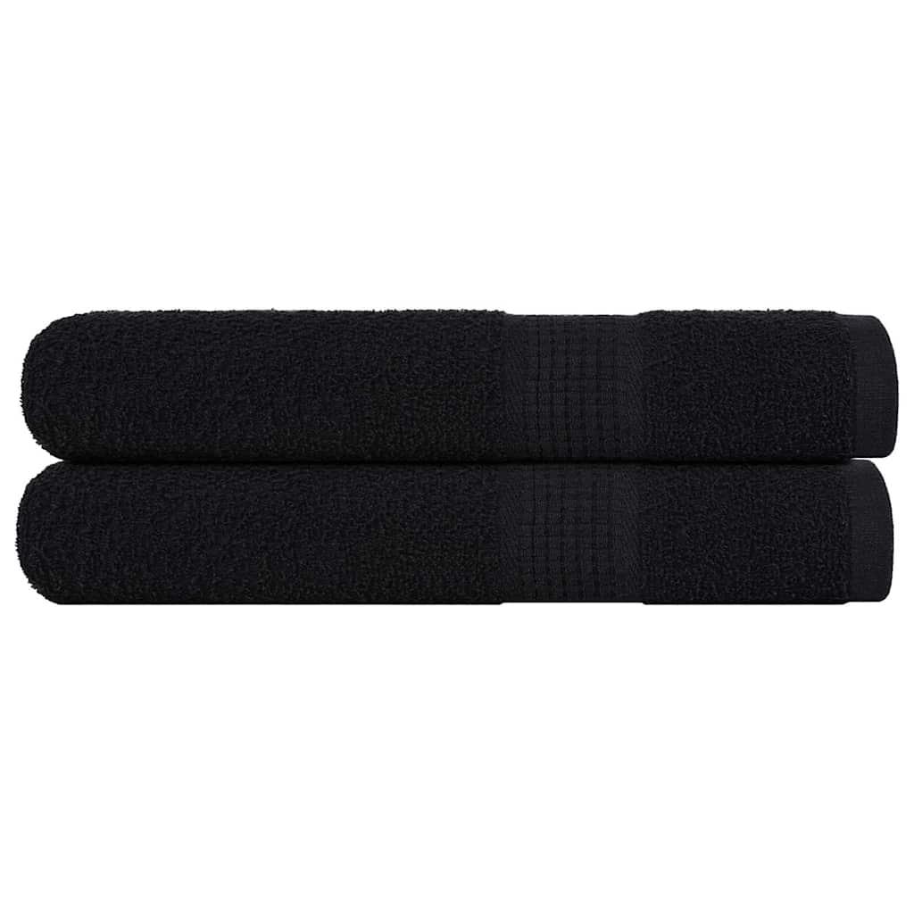Håndklæder 2 stk. 100x200 cm 360 g/m2 100 % bomuld sort