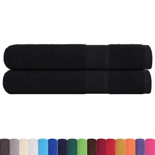 Håndklæder 2 stk. 100x200 cm 360 g/m2 100 % bomuld sort