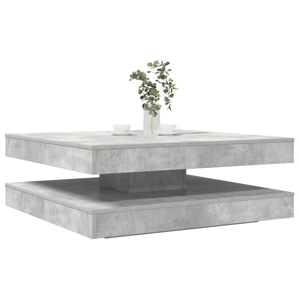 Sofabord 360 Grader Drejeligt 90x90x34 Betongrå