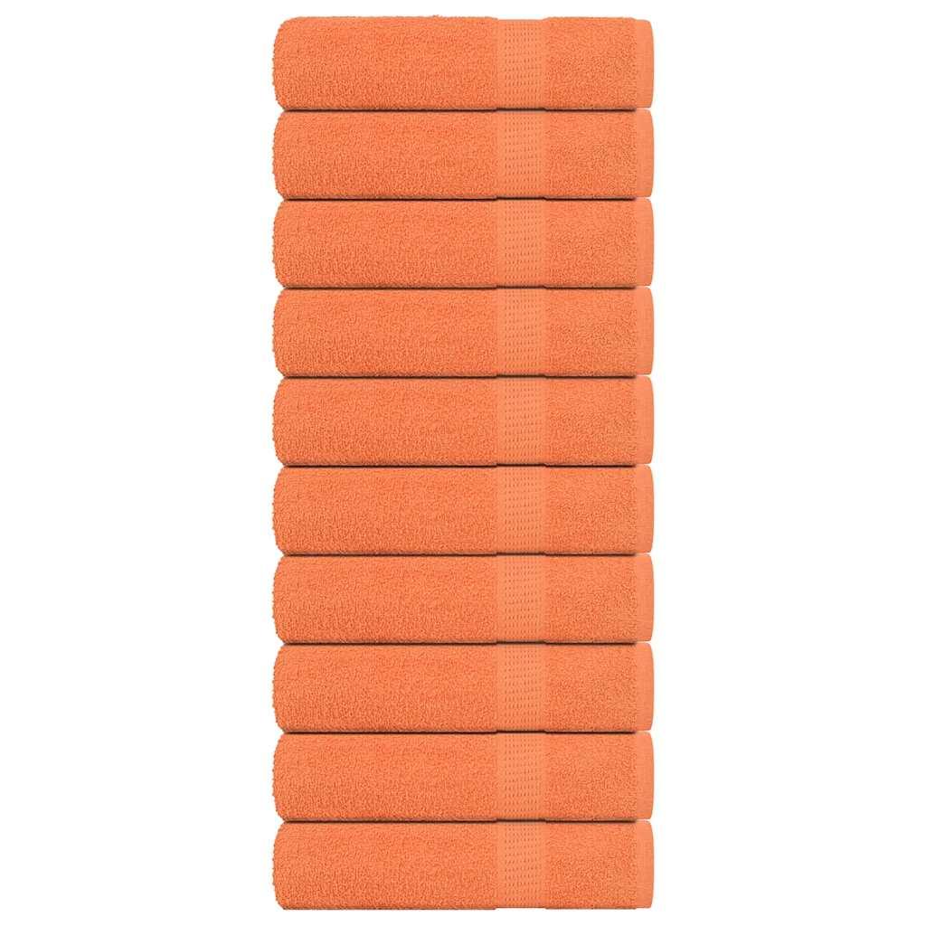 Håndklæder 10 stk. 50x100 cm 360 g/m2 100 % bomuld orange