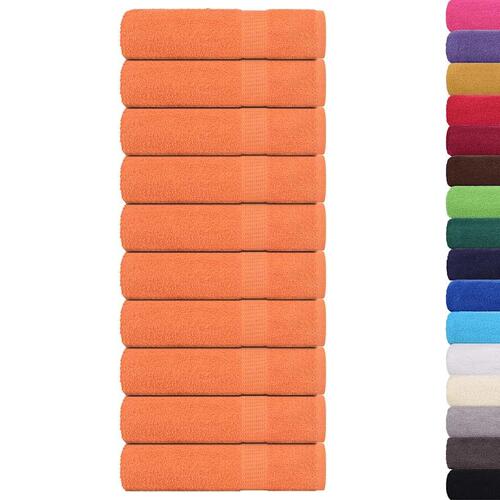 Håndklæder 10 stk. 50x100 cm 360 g/m2 100 % bomuld orange