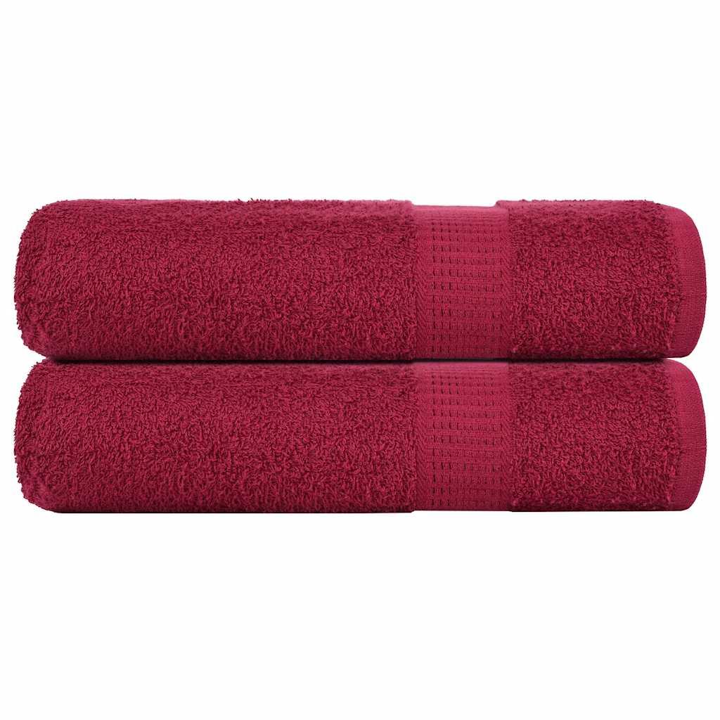 Håndklæder 2 stk. 50x100 cm 360 g/m2 100 % bomuld bordeauxrød