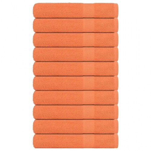 Håndklæder 10 stk. 100x200 cm 360 g/m2 100 % bomuld orange