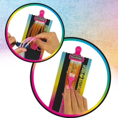Monster High frisørsæt - farverige hair extensions (4 enheder)