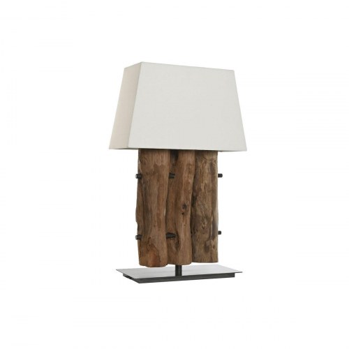 Bordlampe i jern og teak - 40 × 20 × 80 cm