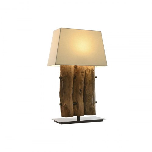Bordlampe i jern og teak - 40 × 20 × 80 cm