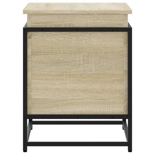 Opbevaringsboks med låg 60x40x51,5 cm konstrueret træ sonoma-eg