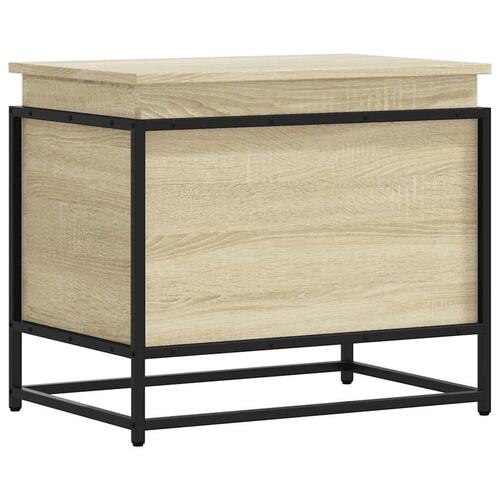 Opbevaringsboks med låg 60x40x51,5 cm konstrueret træ sonoma-eg