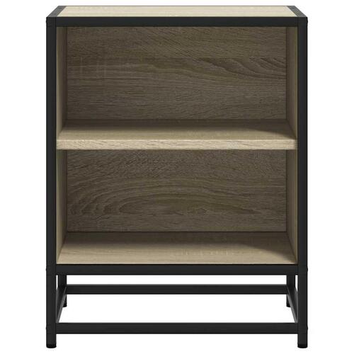 Sengebord 40x31x50 cm konstrueret træ og metal sonoma-eg