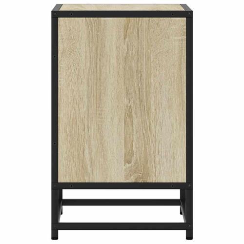 Sengebord 40x31x50 cm konstrueret træ og metal sonoma-eg