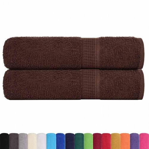Badehåndklæder 2 stk. 100x150cm 360g/m2 100% bomuld brun