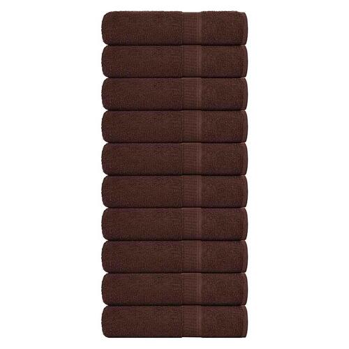 Badehåndklæder 10stk. 100x150cm 360g/m2 100% bomuld brun