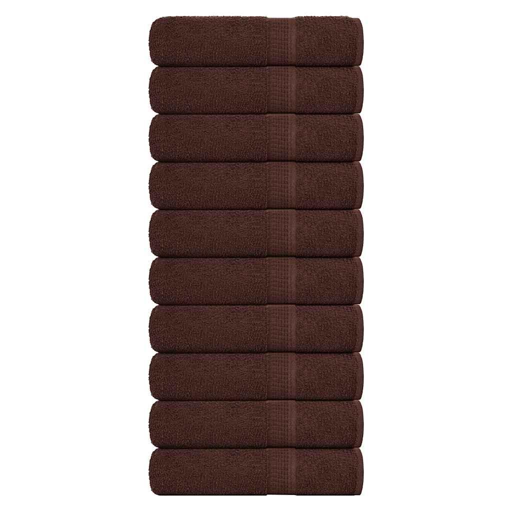 Badehåndklæder 10stk. 100x150cm 360g/m2 100% bomuld brun