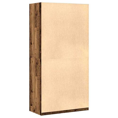 Klædeskab 100x50x200 cm konstrueret træ gammelt trælook
