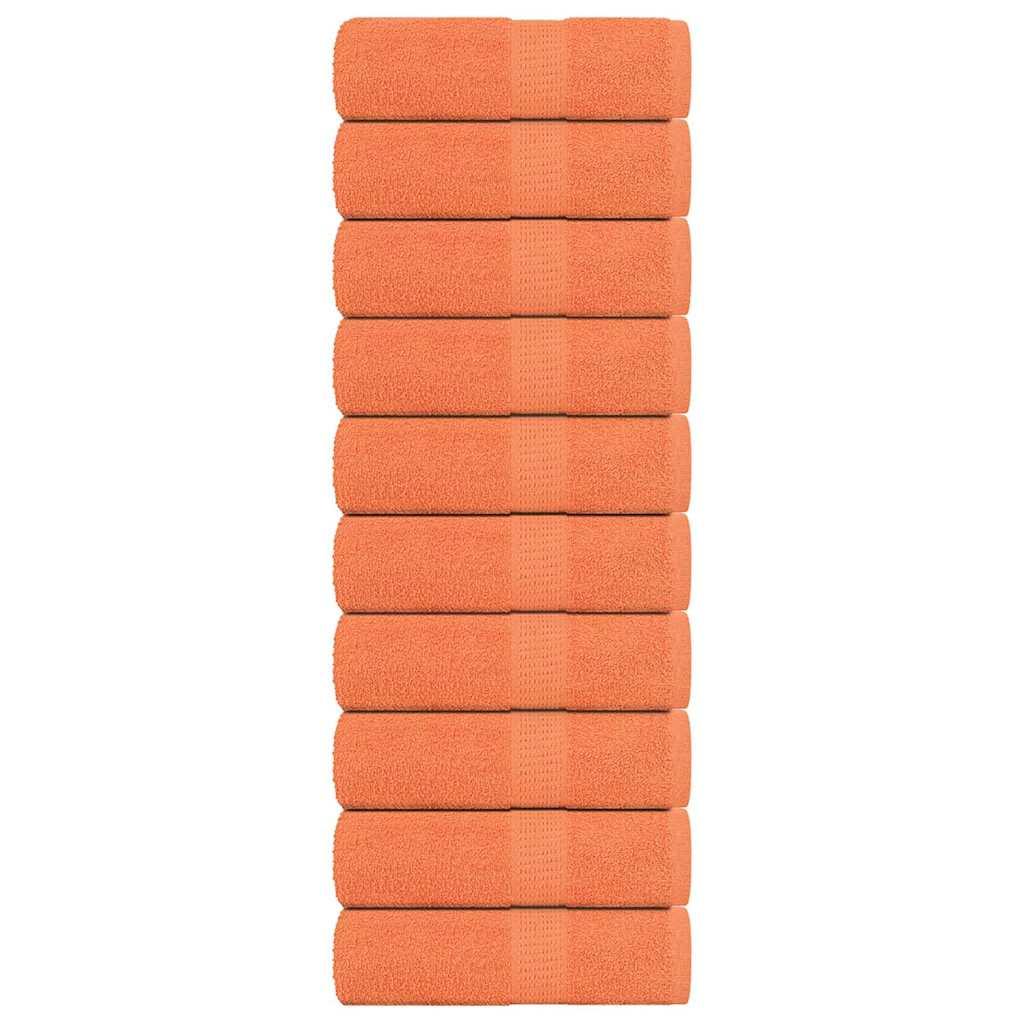 Vaskehåndklæder 10 stk. FROGN orange 30x30 cm 100% bomuld billede