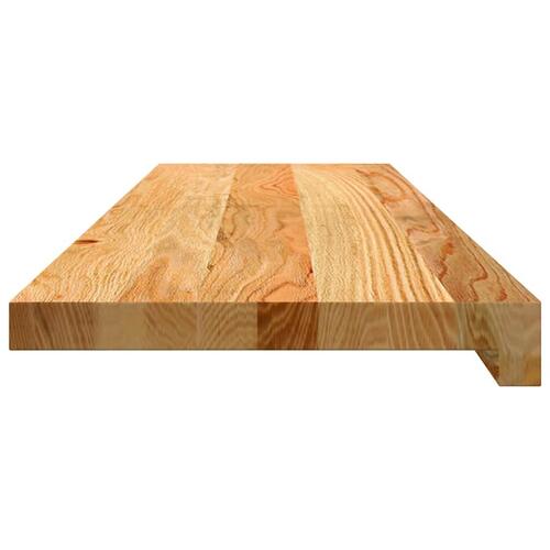 Trappemåtter 12 stk. lysebrun 90x30x2 cm massivt egetræ