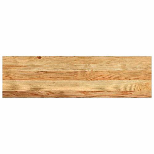 Trappemåtter 12 stk. lysebrun 90x25x2 cm massivt egetræ
