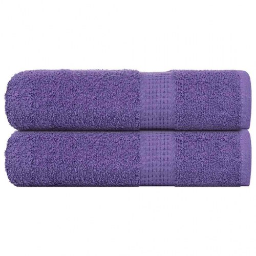 Badehåndklæder 2 stk. 100x150cm 360g/m2 100% bomuld lilla