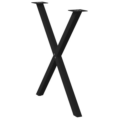 Spisebordsben X-formet 2 stk. 80x(72-73) cm stål sort