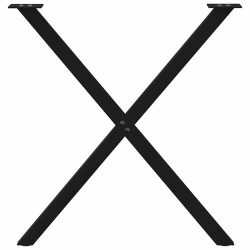 Spisebordsben X-formet 2 stk. 80x(72-73) cm stål sort