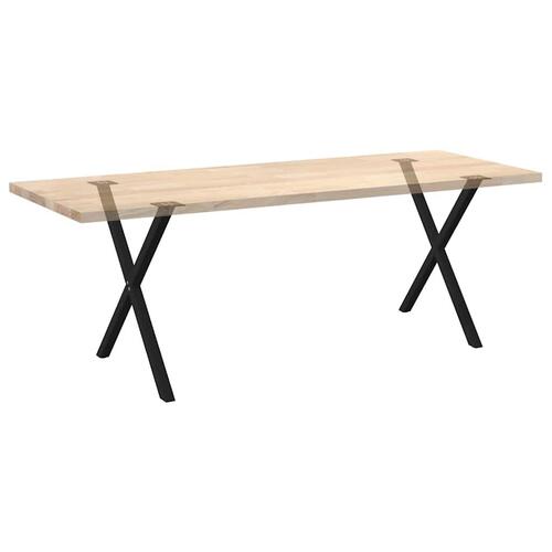 Spisebordsben X-formet 2 stk. 80x(72-73) cm stål sort