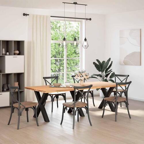 Spisebordsben X-formet 3 stk 70x(72-73) cm stål sort