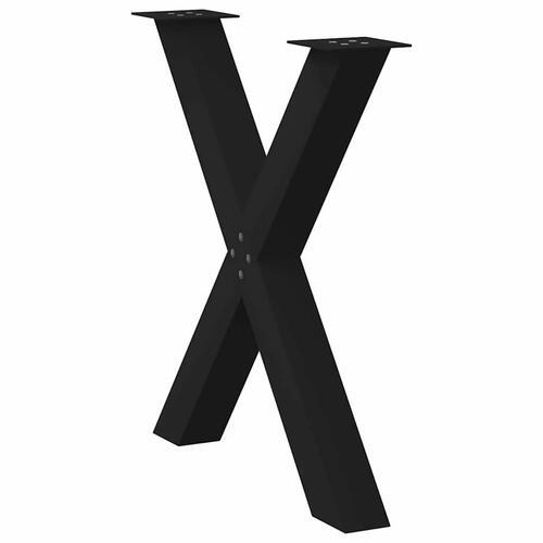 Spisebordsben X-formet 3 stk 70x(72-73) cm stål sort