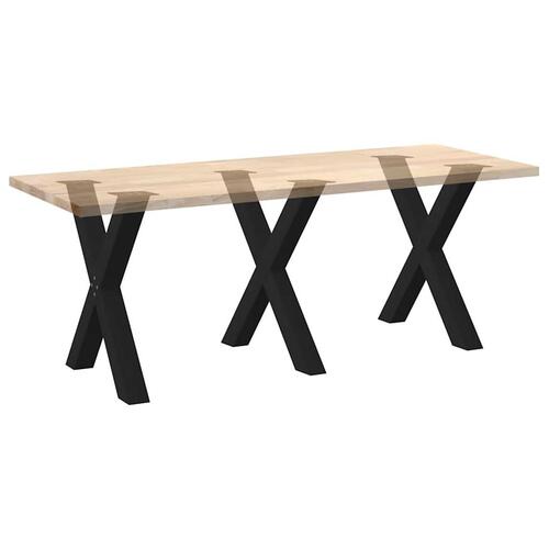 Spisebordsben X-formet 3 stk 70x(72-73) cm stål sort