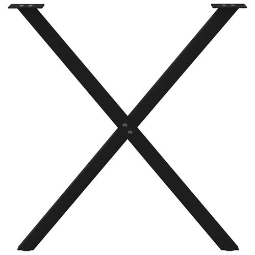 Spisebordsben X-formet 2 stk. 70x(72-73) cm stål sort