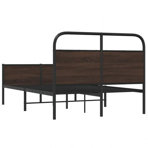 Sengeramme 135 x 190 cm med lamelbund - brun eg