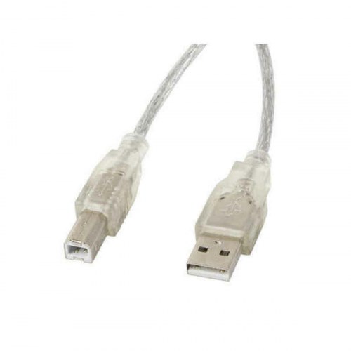 Lanberg USB A til USB B-kabel 3 m - gennemsigtig, USB 2.0 printerkabel