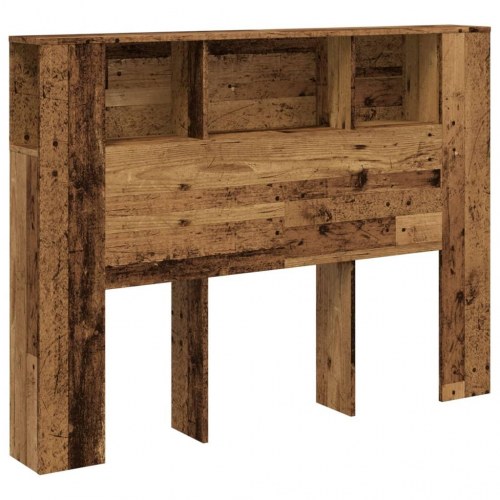 Sengegavl med opbevaring 140×18,5×102,5 cm - antik trælook