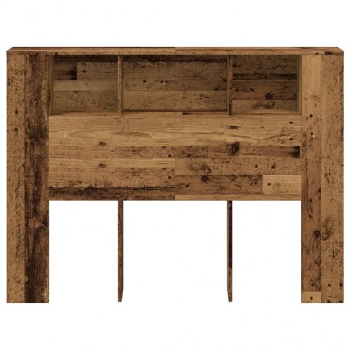 Sengegavl med opbevaring 140×18,5×102,5 cm - antik trælook